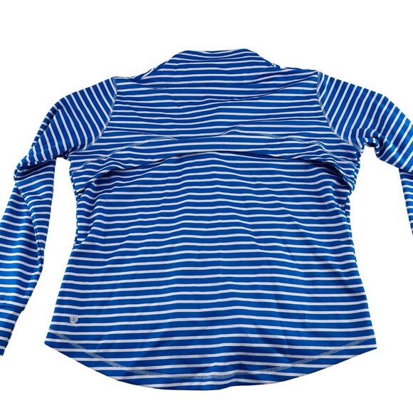 Vie‎ Active Womens Blue & White Striped Full-Zip Jacket L - Picture 4 of 5